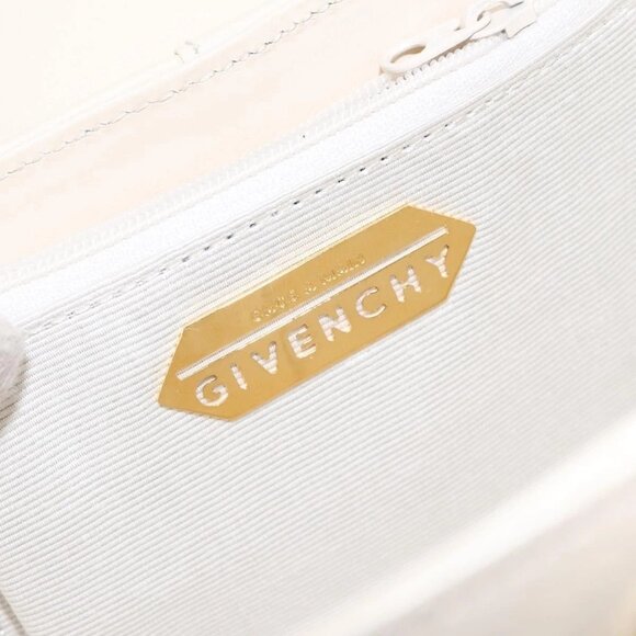 GIVENCHY Hand Bag Leather Beige Gold Auth - Picture 14 of 16